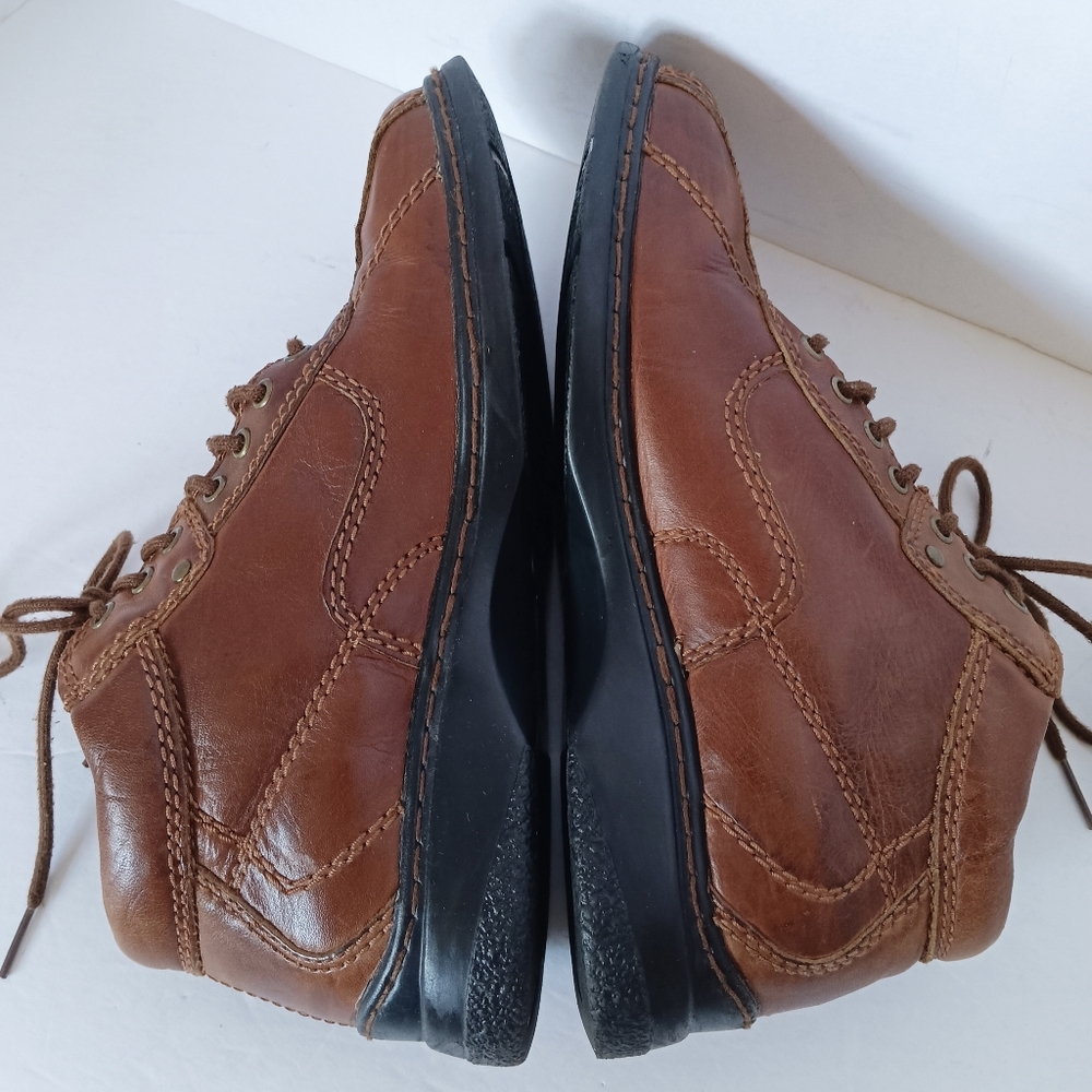 🤎 Dr. Scholl's Ella Brown Leather Boots Lace-Up Womens 6 Ankle Comfort - Picture 8 of 12